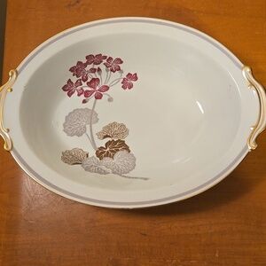 Noritake China Geranium Vegetable Serving Bowl Vintage 10.5 inches